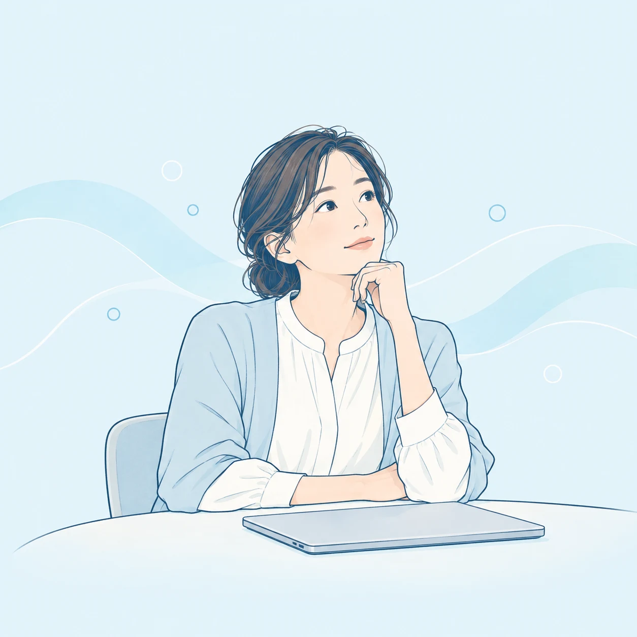 自分に合う働き方について考える人のイラスト