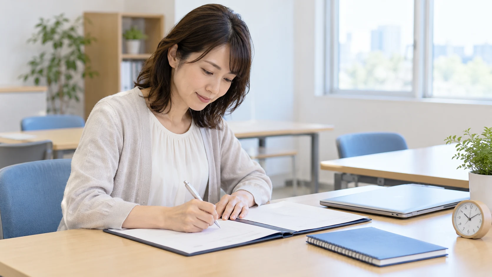 自分のペースで応募書類の準備に取り組むイメージ